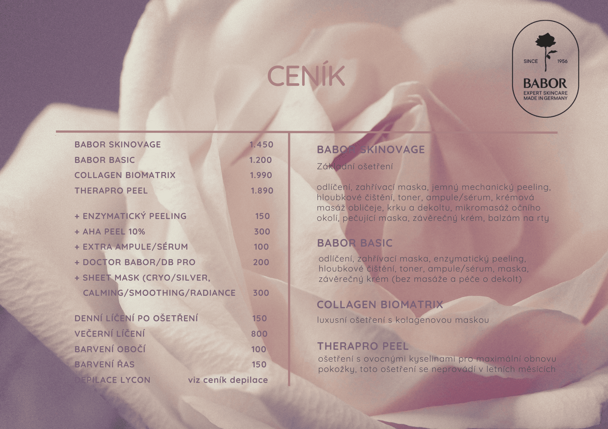 Ceník 2026 | kosmetikavolna.cz